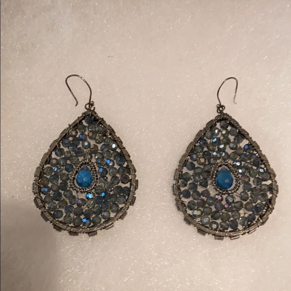 Pierced tear drop earrings